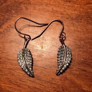 Studded wing silver and rose gold earrings